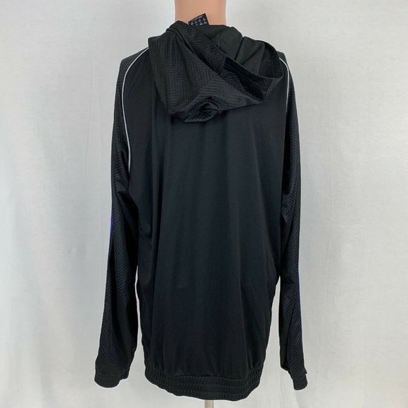 Adidas Lightweight Hooded Clima Lite Sweatshirt Full Zip Black Size Medium - Picture 4 of 5